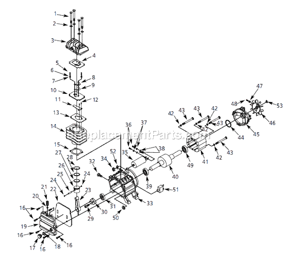 Page B Diagram and Parts List for HX4008 2005 Campbell Hausfeld Compressor